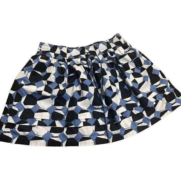 Kate Spade Saturday blue white geometric skater skirt sz 4 - Picture 1 of 7